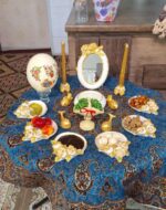 هفت سین طلایی چیده شده