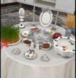هفت سین نقره ای چیده شده