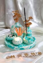 ست دکوری رومیزی رنگ سبز